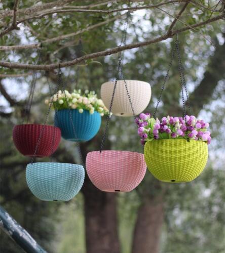 colorful rattan plastic pots